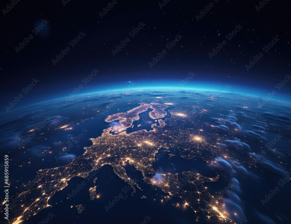 Obraz premium an image of the earth seen at night from space