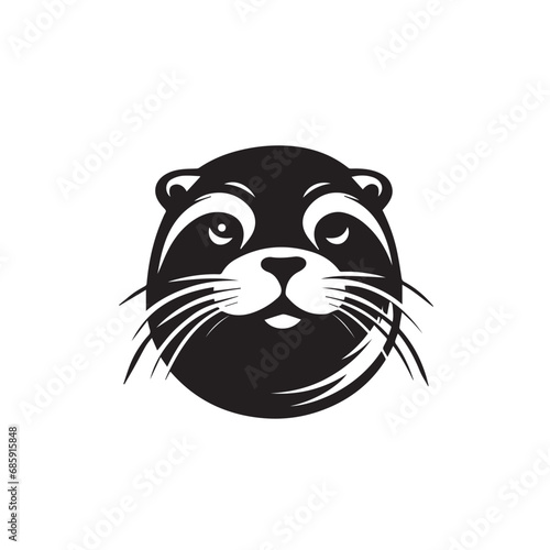 Otter in cartoon, doodle style. Isolated 2d vector illustration in logo, icon style, Eps 10, black and white. AI Generative