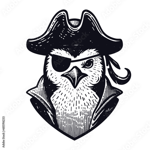 pirate penguin wearing hat