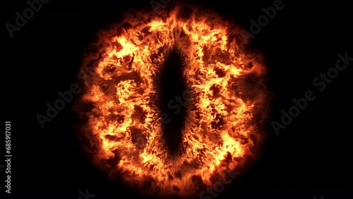 Fiery Magic Eye, seamless loop, 30 FPS.