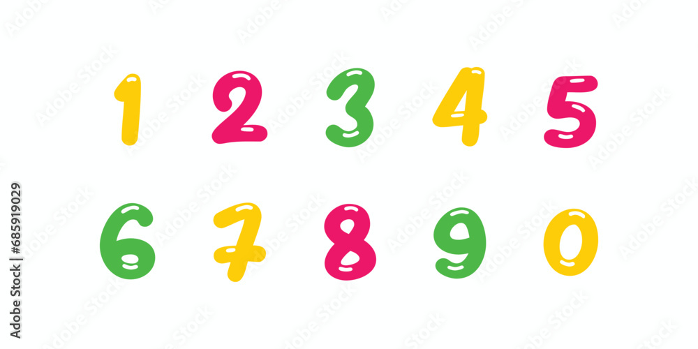 Number set vector font alphabet, modern dynamic flat design with brilliant colorful for your unique elements design. Number set vector font alphabet, modern dynamic flat design with brilliant colorful for your unique elements design.