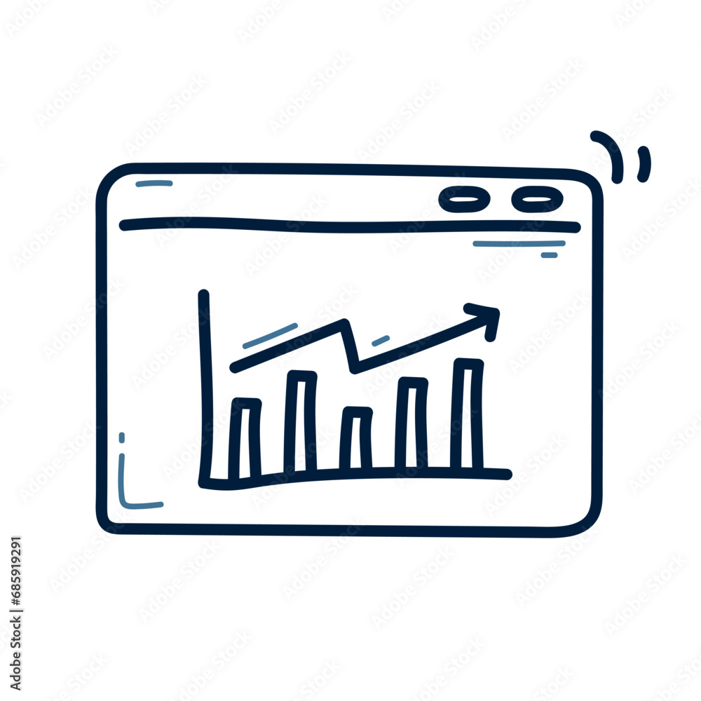 Hand drawn business graph doodle line illustration. business graph doodle icon vector. Hand drawn business graph doodle line illustration. business graph doodle icon vector.