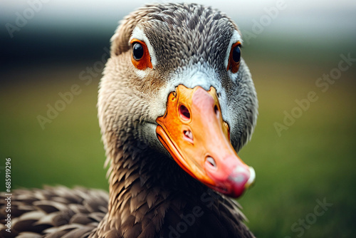 Greylag goose (Anser anser) close up photo