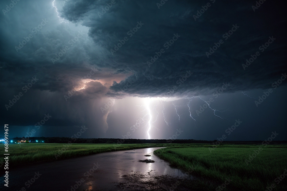 Huge thunderstorm hits at night Huge thunderstorm hits at night
