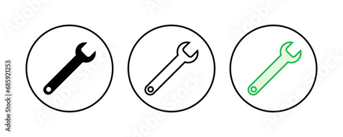 Wrench icon set. repair icon vector. tools icon vector