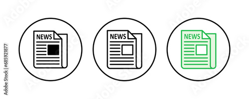 Newspaper icon set. news paper vector sign