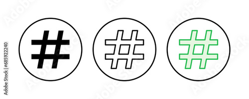 Hashtag icon set. hashtag symbol