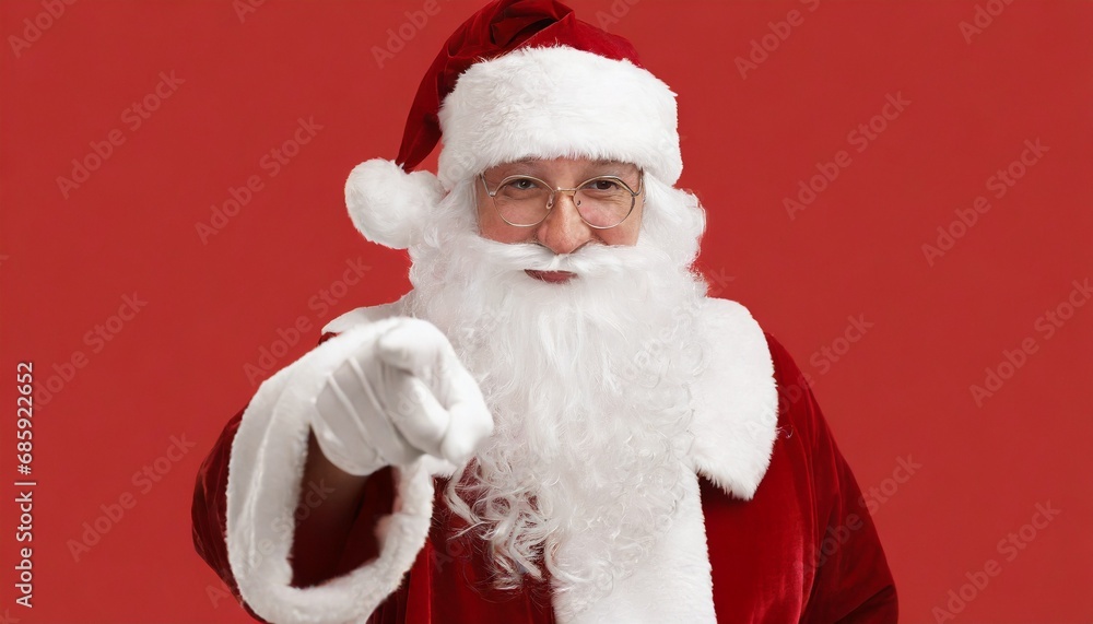 Santa Claus standing in front of red colored background and pointing towards blank space next to him. Winter seasonal sales and party invitations. christmas adverts discount point finger copyspace
Santa Claus standing in front of red colored background and pointing towards blank space next to him. Winter seasonal sales and party invitations. christmas adverts discount point finger copyspace