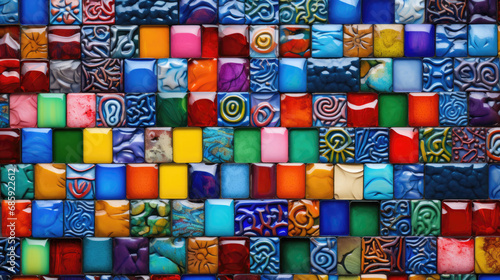Lively Colorful Ceramic Tile Mosaic