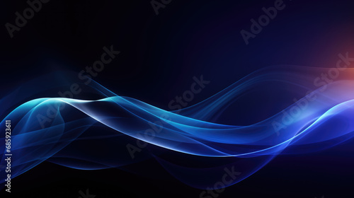 Energetic Waves in Dark Blue Art Design