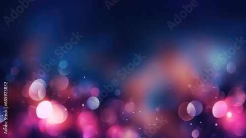 Festive Bokeh on New Year's Eve in Dark Blue and Pink