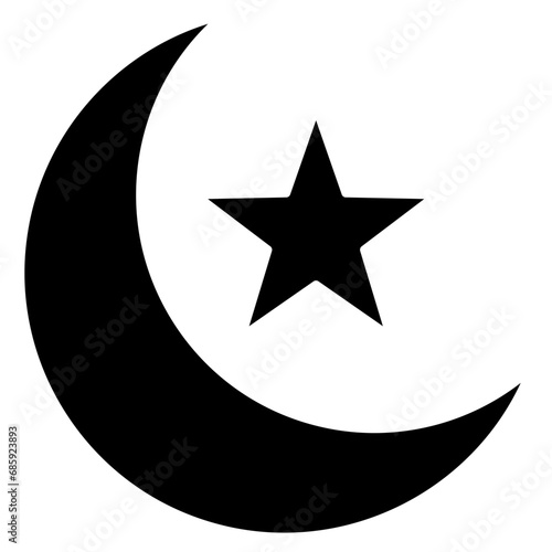 star and moon crescent icon photo