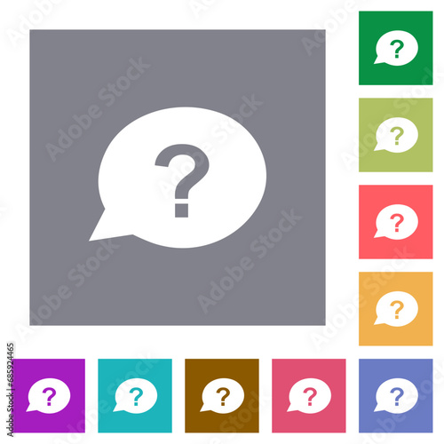 Oval help chat bubble solid square flat icons