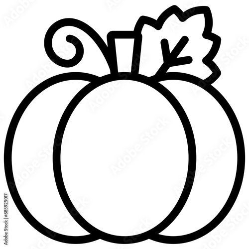 pumpkin icon illustration design with outline