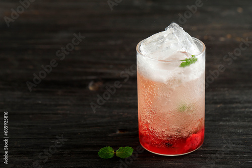 Wallpaper Mural Refreshing Spritzer with Red Syrup, Sparkling Water with Ice Torontodigital.ca