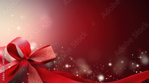 A festive red background with a sparkling crimson ribbon, perfect for holiday promotions