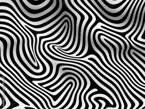 A minimalist  black and white pattern of repeating lines.