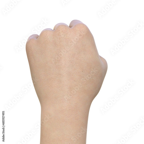 握り拳のポーズ グーパンチの3Dイラスト photo