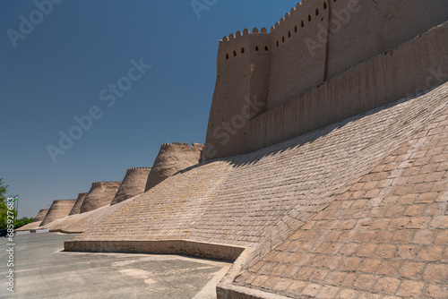 Defensive walls of Itchan Kala, inner town of the city of Khiva, Uzbekistan