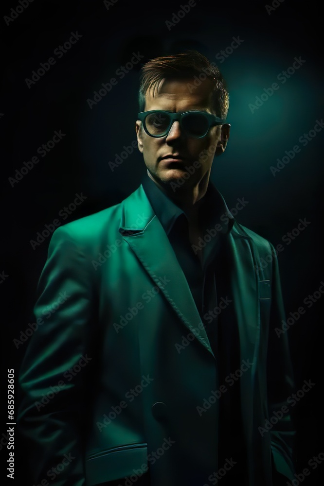 Fototapeta premium businessman in green jacket and glasses