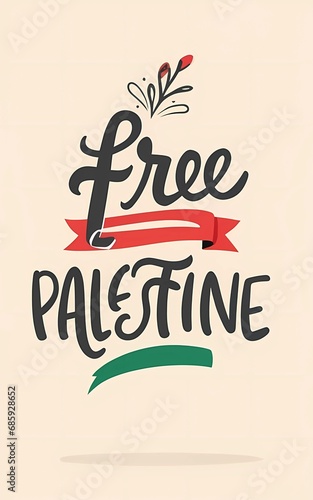 Free Palestine flag illustration for banner, t-shirt, social media post, poster, We stand with Palestine - Save Gaza, save Palestine background, poster, slogan, t-shirt design, ai illustration, ai
