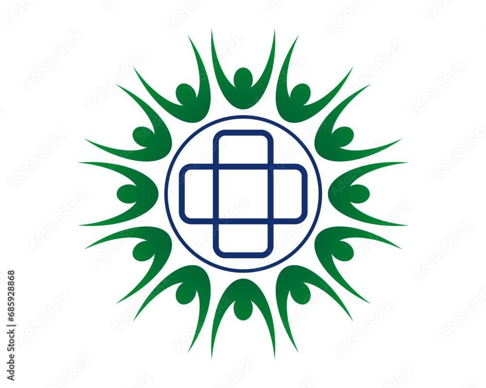 medical cross people unity concept medical cross people unity concept