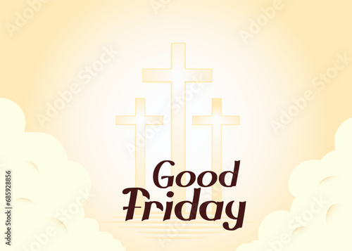 Banner with text GOOD FRIDAY and crosses