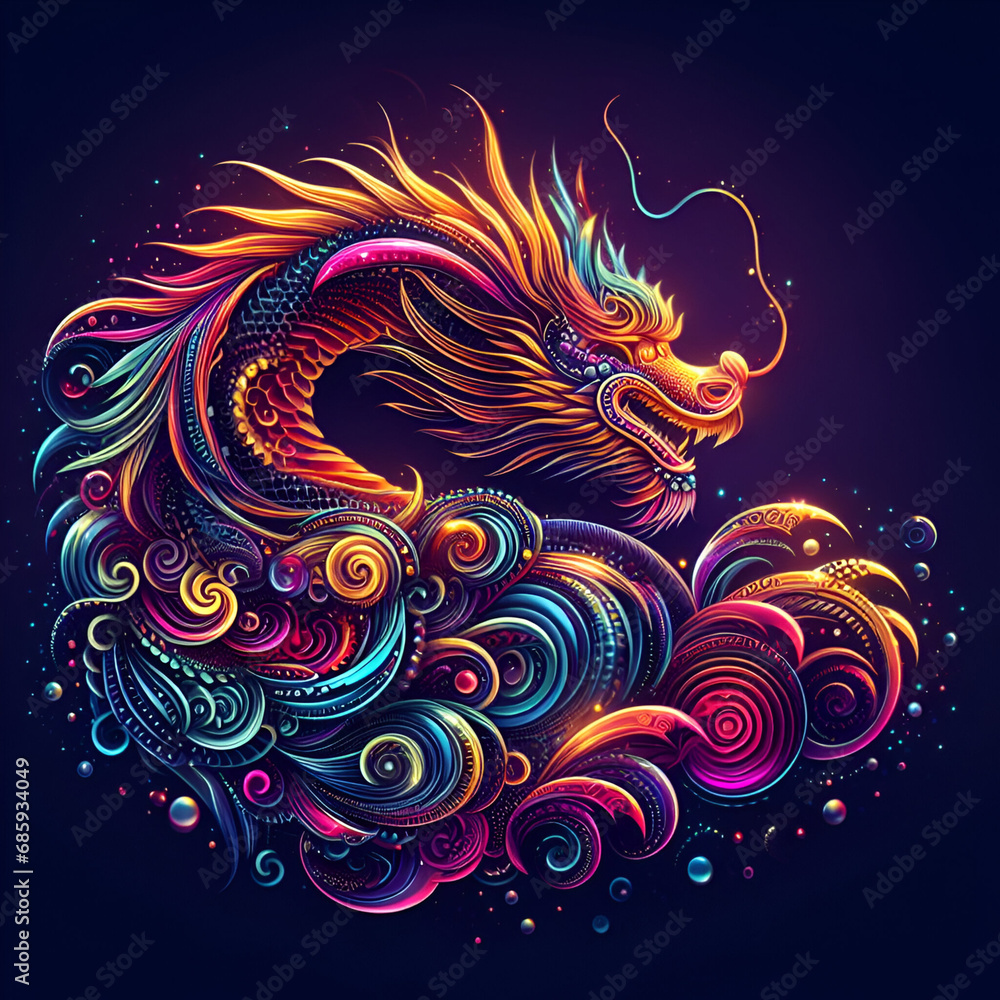 blue dragon, dragon, art, moon, abstract, animal, fantasy,  illustration,  vector, sea, cartoon, beauty, nature, design, water, drawing, style, sky, decoration