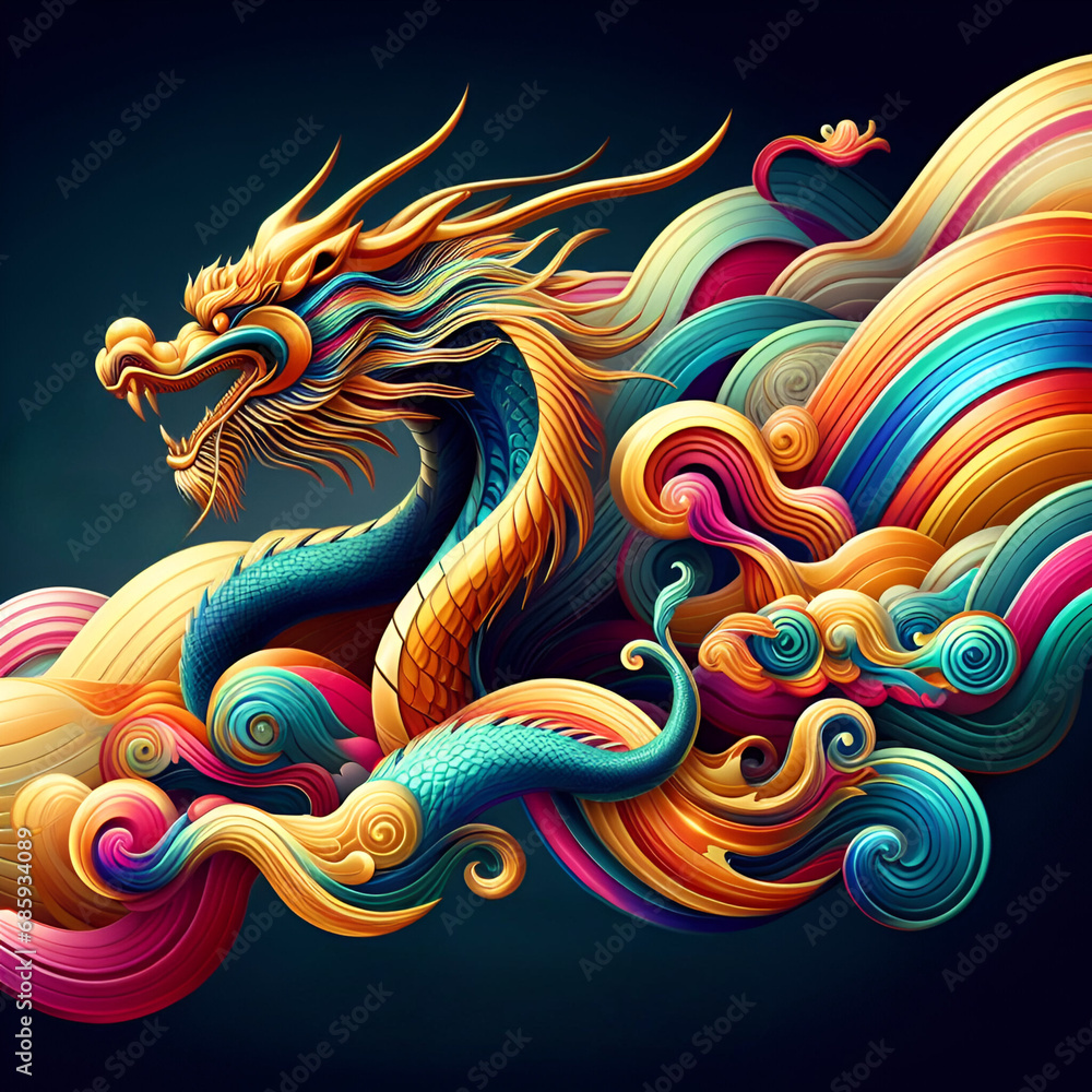 blue dragon, dragon, art, moon, abstract, animal, fantasy,  illustration,  vector, sea, cartoon, beauty, nature, design, water, drawing, style, sky, decoration