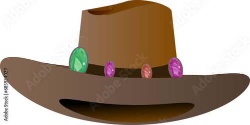 宝石がついたおしゃれなテンガロンハット