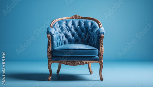 スタイリッシュな椅子。青、ブルー、家具 © tsuyoi_usagi