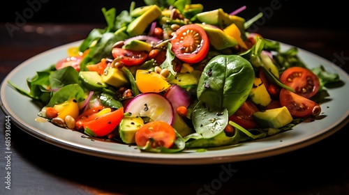 Fresh and vibrant organic salads