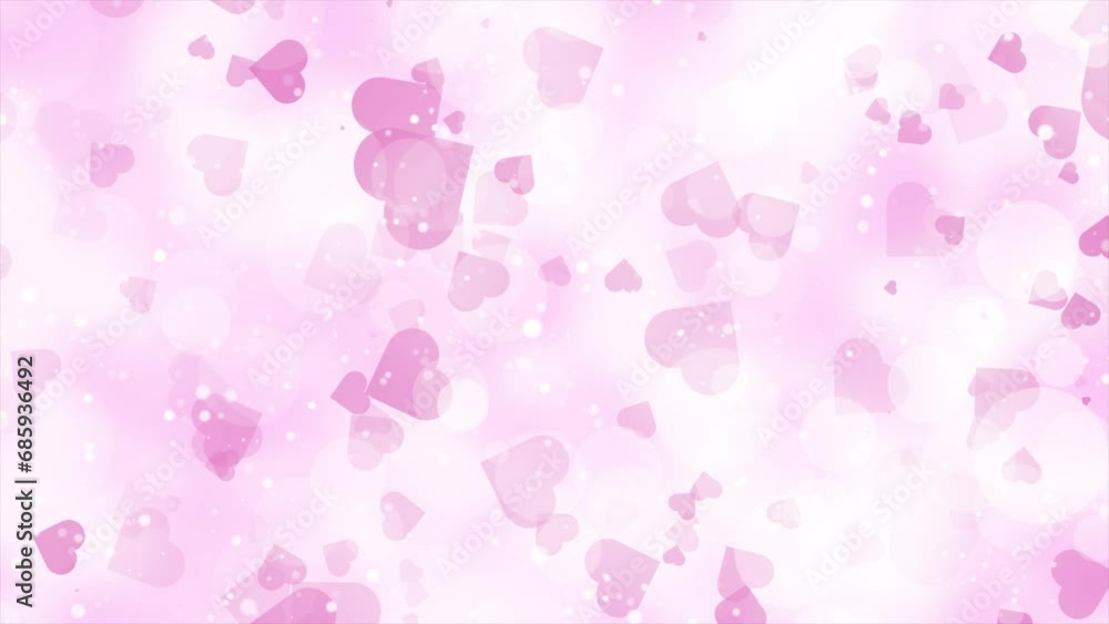 Valentines day and hearts background. Pink hearts background. Seamless loop Valentines day and hearts background. Pink hearts background. Seamless loop