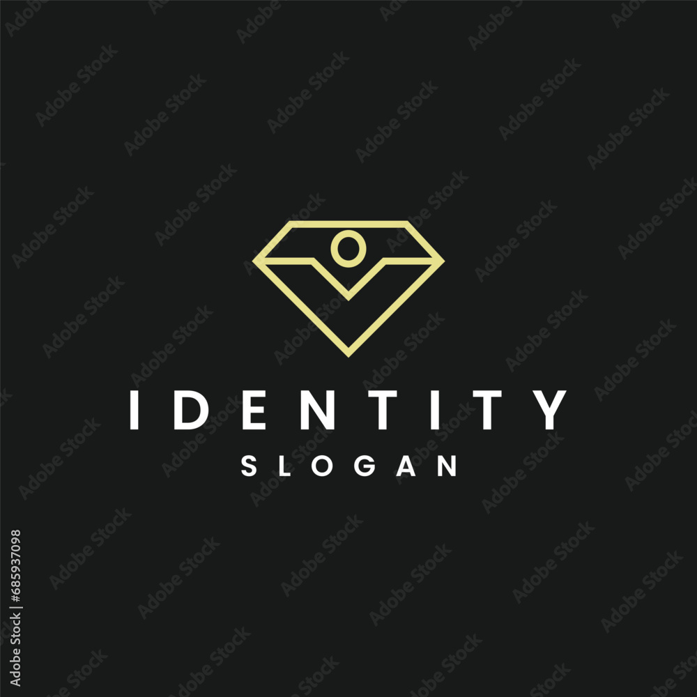 Diamond people Logo Concept Design Template Element Vector Illustration.