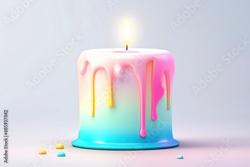 Cute birthday colorful cake, sweet food