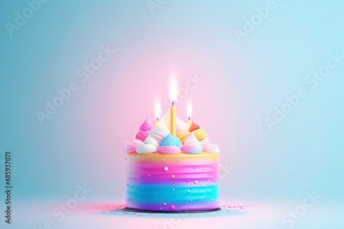 Cute birthday colorful cake, sweet food