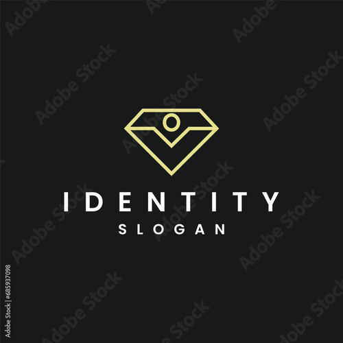 Diamond people Logo Concept Design Template Element Vector Illustration.