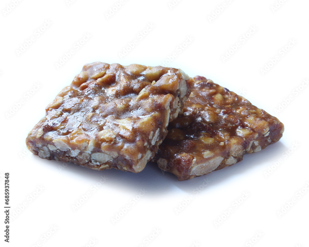 Peanut candy on white background. Traditional northeast Brazilian sweet 