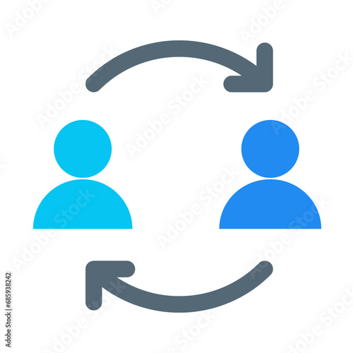 コミュニケーション、関係を表すカラースタイルのアイコン