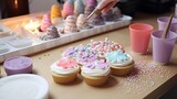 DIY cookie and cupcake decorating stations