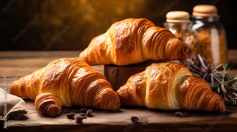 Freshly baked croissants and pastries