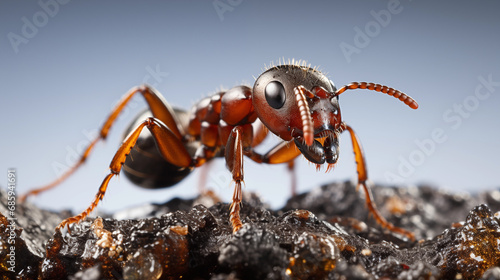 Ant on the stone, close-up, macro, 3d © Vadym Hunko