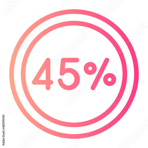 45 percent gradient icon