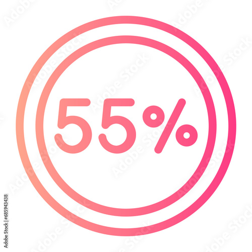 55 percent gradient icon