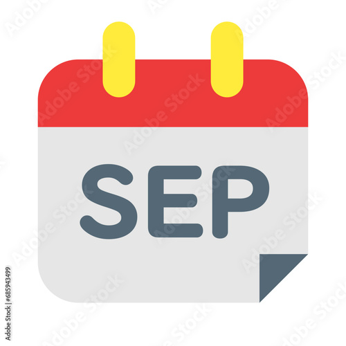 月、9月を表すカラースタイルのアイコン