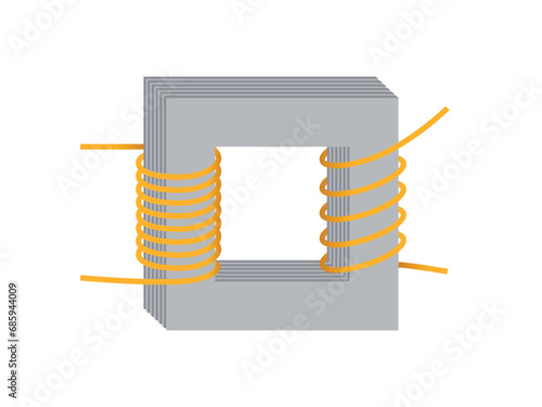 Physics, simple electric motor, alternating current and transformers vector