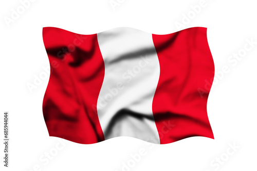 Valokuva Waving the flag of Peru isolated on transparent, 3d rendering