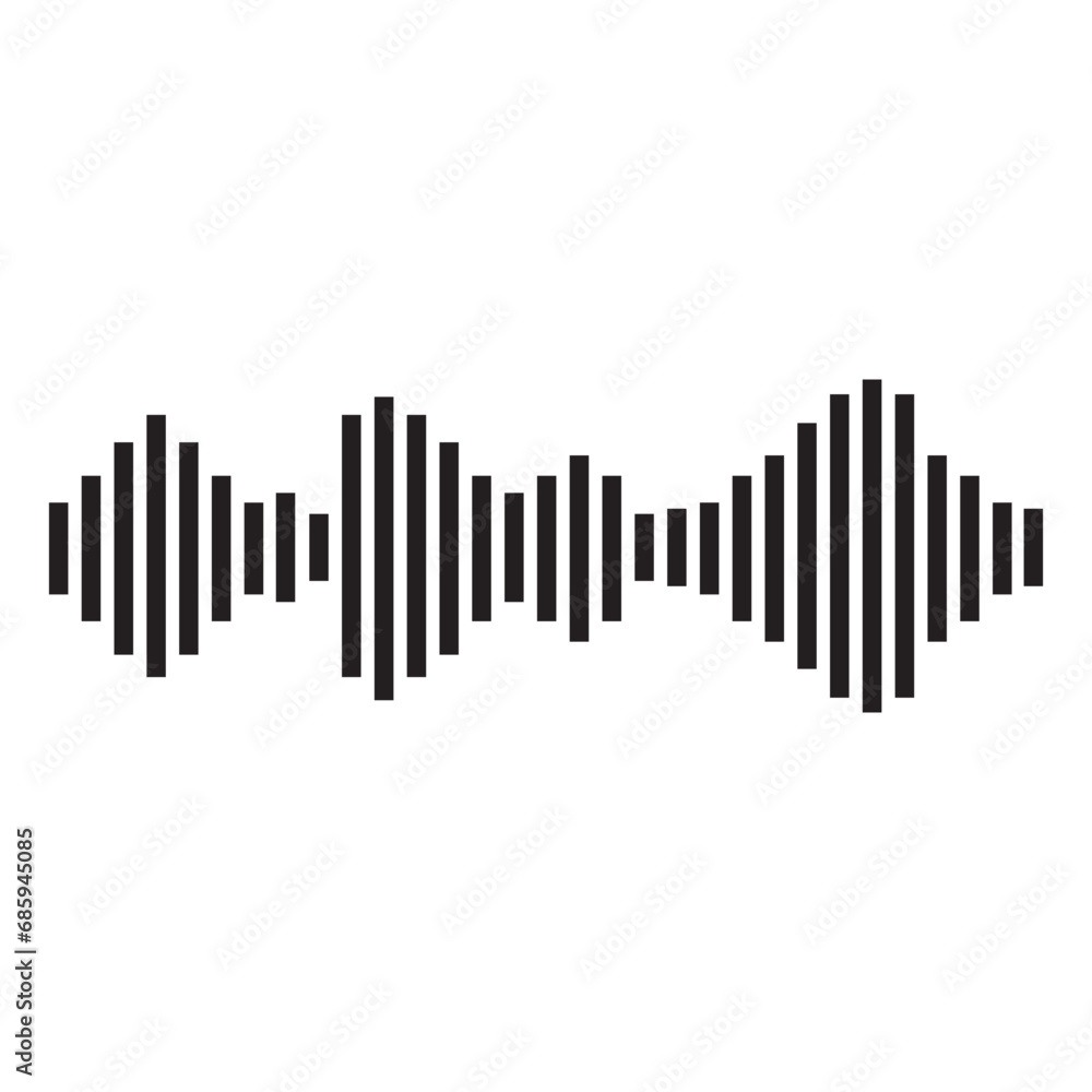 Simple soundwave equalizer shape on white background. Abstract music wave, radio signal frequency and digital voice visualisation. Simple soundwave equalizer shape on white background. Abstract music wave, radio signal frequency and digital voice visualisation.
