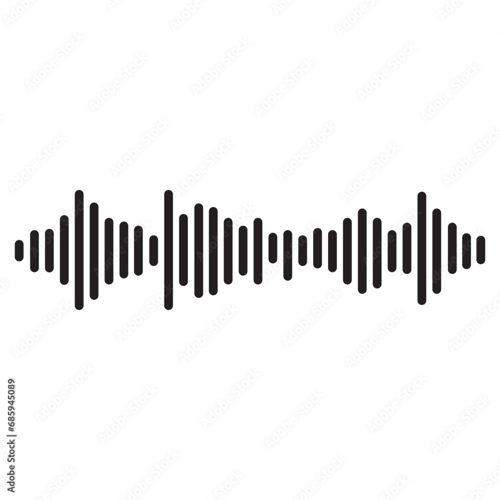 Simple soundwave equalizer shape on white background. Abstract music wave, radio signal frequency and digital voice visualisation. Simple soundwave equalizer shape on white background. Abstract music wave, radio signal frequency and digital voice visualisation.