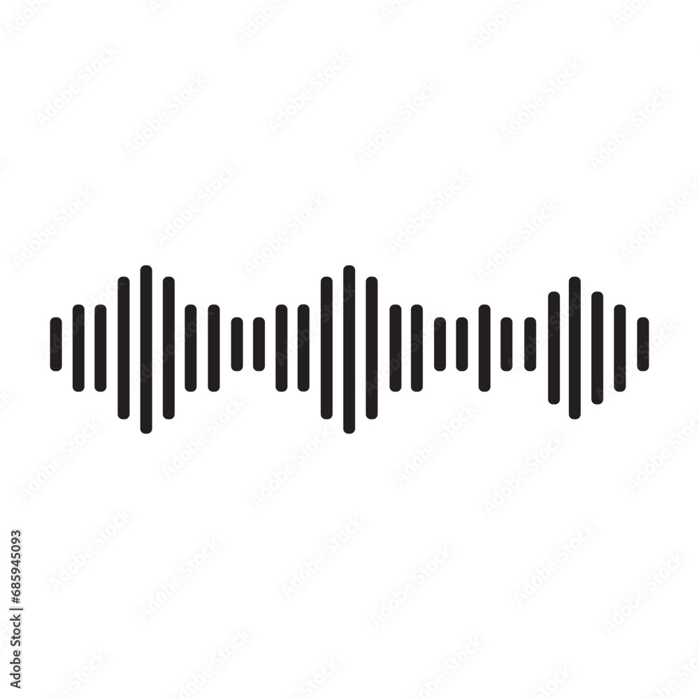 Simple soundwave equalizer shape on white background. Abstract music wave, radio signal frequency and digital voice visualisation. Simple soundwave equalizer shape on white background. Abstract music wave, radio signal frequency and digital voice visualisation.